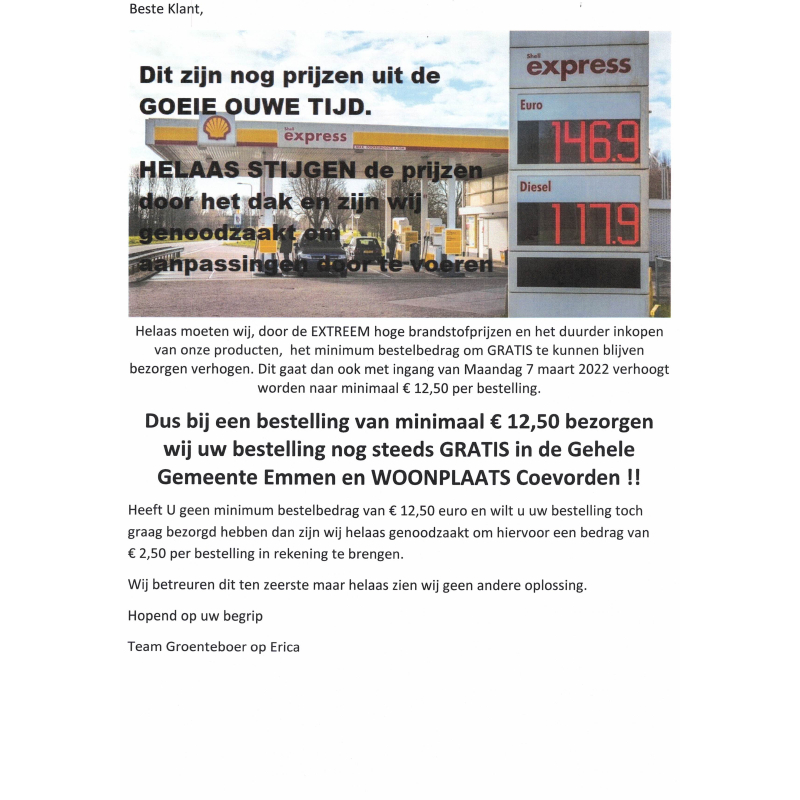 AANBIEDING ! WIJZIGING BEZORGEN